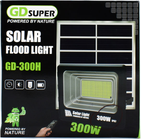 Στεγανός Ηλιακός Προβολέας LED 300W Ψυχρό Λευκό 6500K με Τηλεχειριστήριο IP67