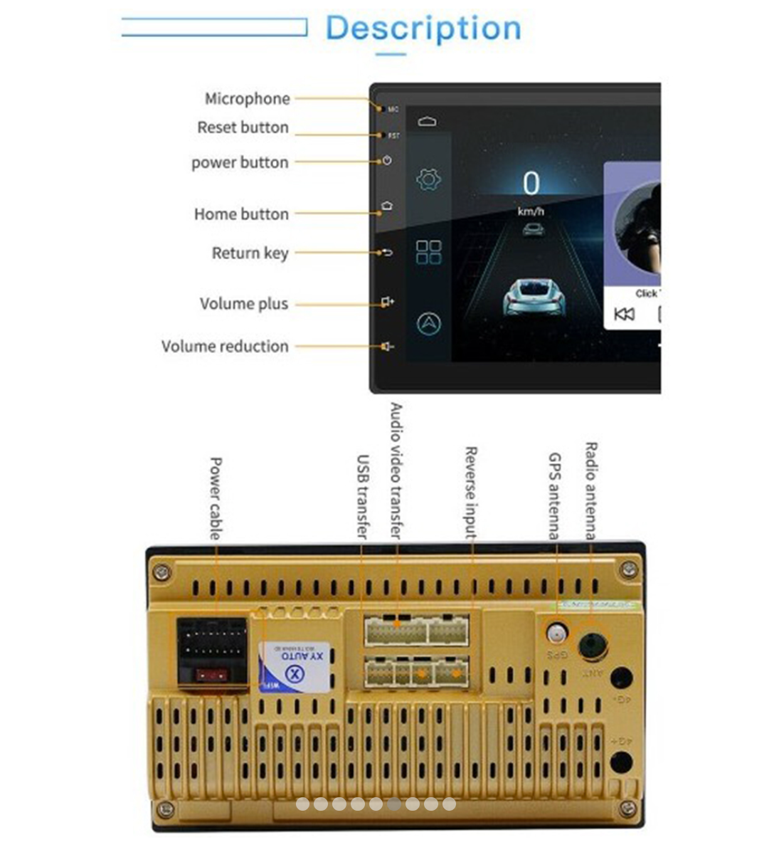 Andowl Q-CA005 Ηχοσύστημα Αυτοκινήτου (Bluetooth/USB/WiFi/GPS) με Οθόνη Αφής 7"
