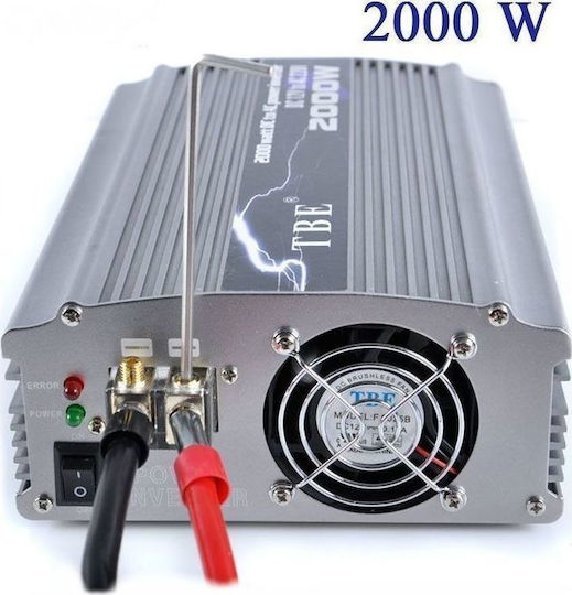 T12P2000I Inverter Αυτοκινήτου Καθαρού Ημιτόνου 2000W για Μετατροπή 12V DC σε 220V AC
