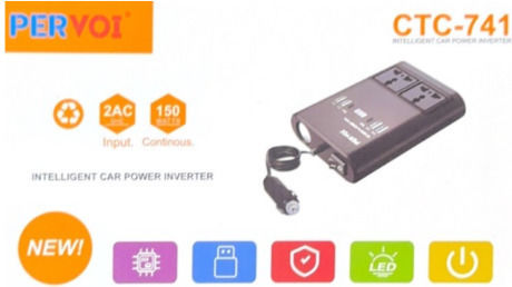 PerVoi Inverter Αυτοκινήτου Τροποποιημένου Ημιτόνου 150W για Μετατροπή 12V DC σε 220V AC με 1xUSB