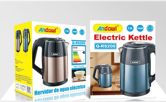 Andowl Βραστήρας νερού 2lt 1500W Blue