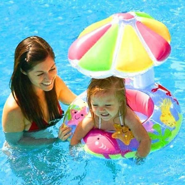 Σωσίβιο Swimtrainer με Διάμετρο 65εκ. και Σκίαστρο<br>με Ροζ ή Γαλάζια Βάση