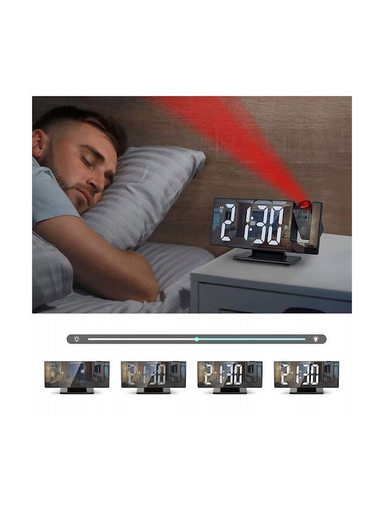 Επιτραπέζιο Ψηφιακό Ρολόι με Ξυπνητήρι Μαύρο