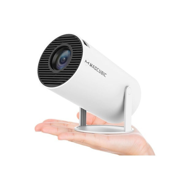 Magcubic Portable Projector 4K Projector HD Wi-Fi Connected with Built-in Speakers White