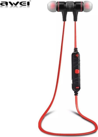 Awei A920BL In-ear Bluetooth Handsfree Ακουστικά με Αντοχή στον Ιδρώτα Κόκκινα