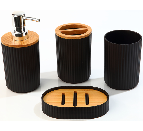 Bathroom Set with Wooden Details