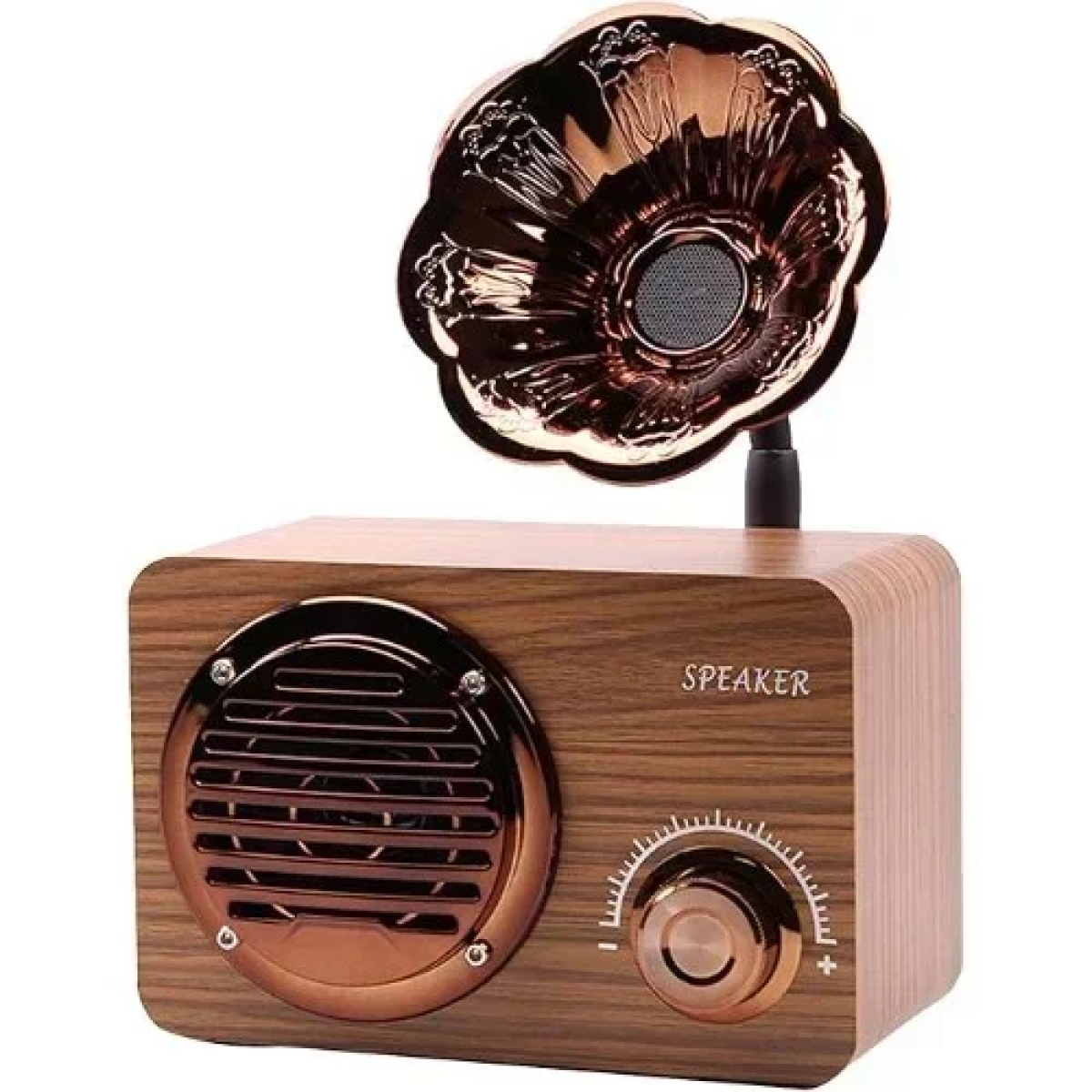 FT-3003 Φορητό Vintage Ρετρό Γραμμόφωνο – Ηχείο Bluetooth με Ραδιόφωνο Καφέ