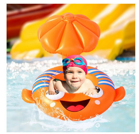 Σωσίβιο Swimtrainer με Μήκος 64εκ. και Σκίαστρο Πορτοκαλί WM-8250 Ψάρι Κλόουν
