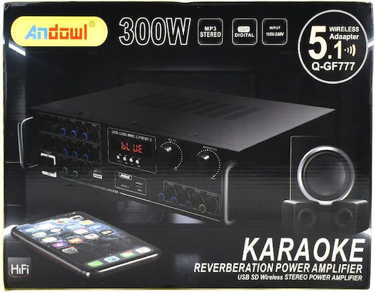 Andowl Ενισχυτής με λειτουργία Karaoke σε Μαύρο Χρώμα<br>Q-GF777