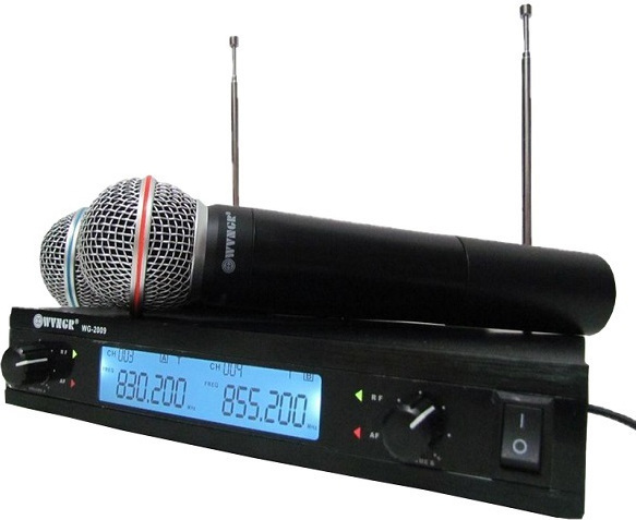 WVNGR Σύστημα Karaoke με Ασύρματα Μικρόφωνα WG-2009 σε Μαύρο Χρώμα