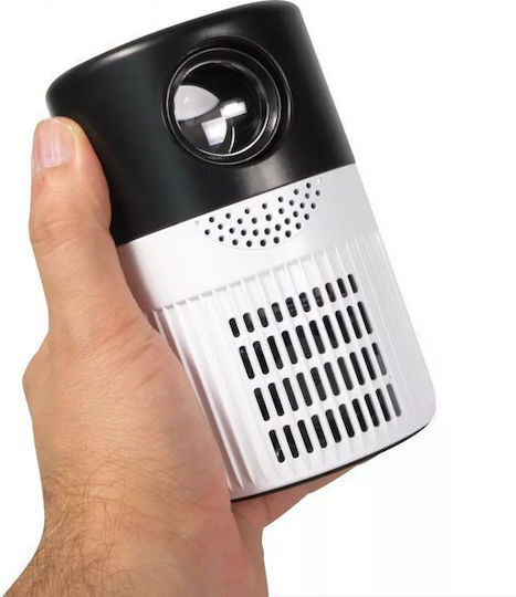 YT400 Mini Projector DLP Λάμπας LED με Ενσωματωμένα Ηχεία Λευκός