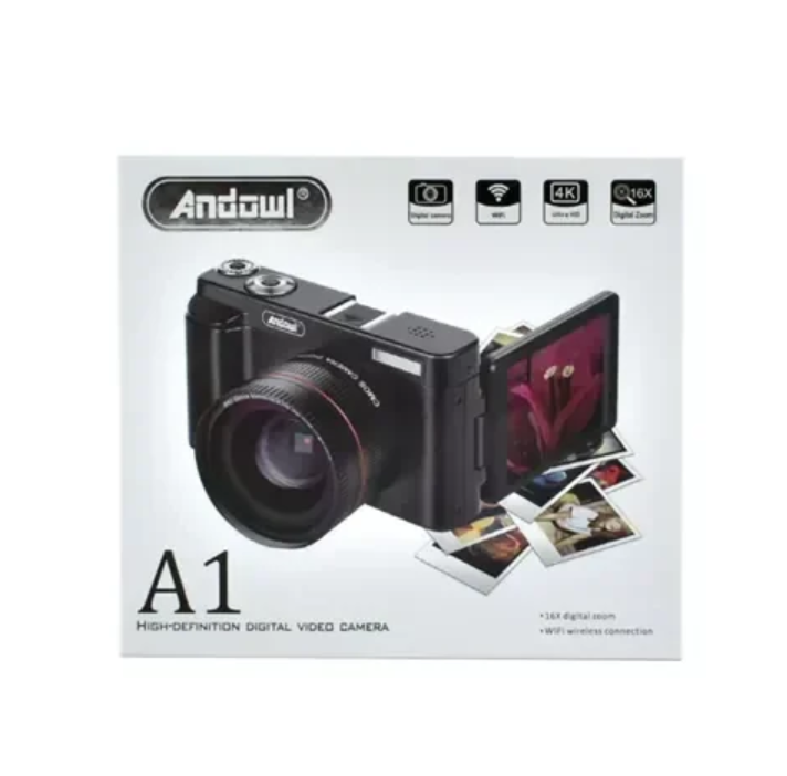 Ψηφιακή φωτογραφική μηχανή 8MP 4K Ultra HD 16x Digital WiFi Andowl A1 – μαύρο