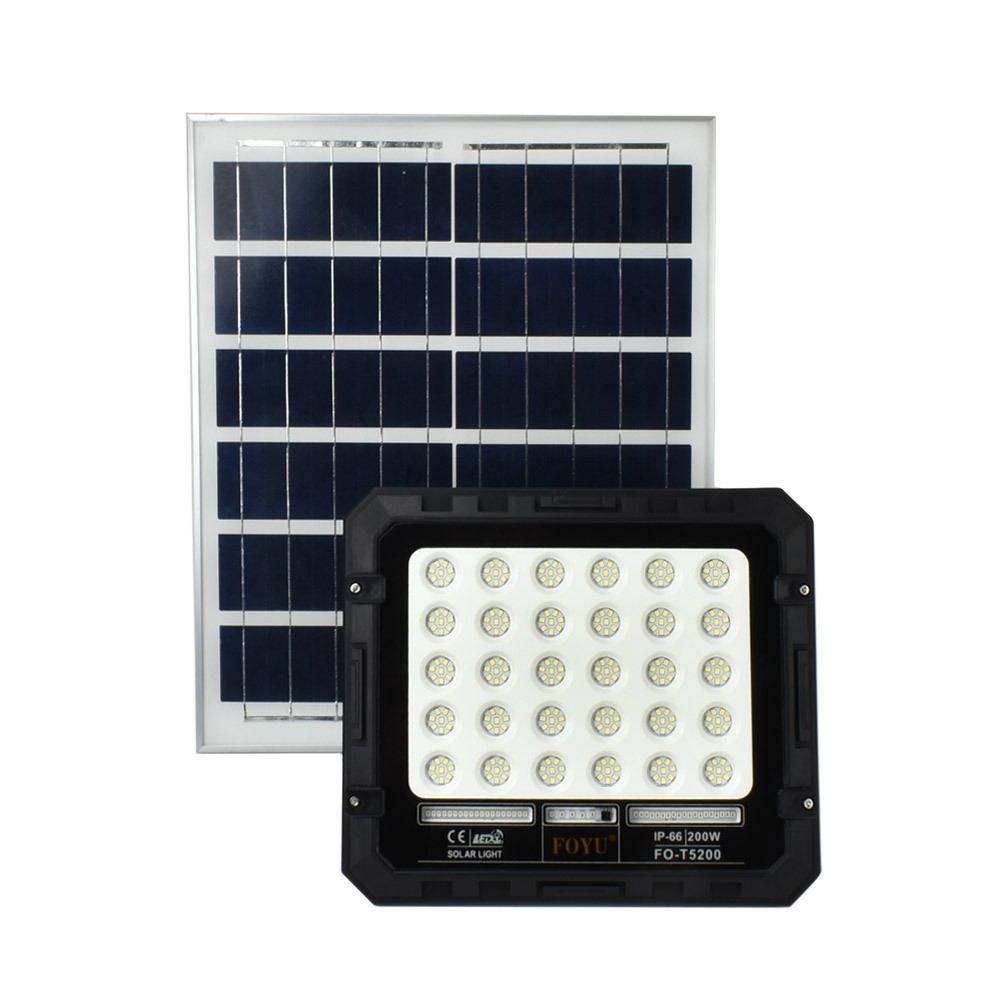Στεγανός Ηλιακός Προβολέας LED 200W Ψυχρό Λευκό 6500K με Τηλεχειριστήριο IP66