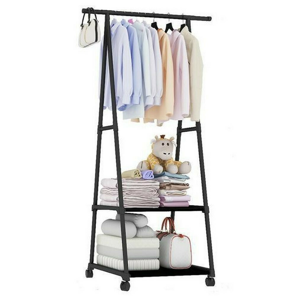 Next Deco Garment Rack Wheeled Black 55x42x160cm