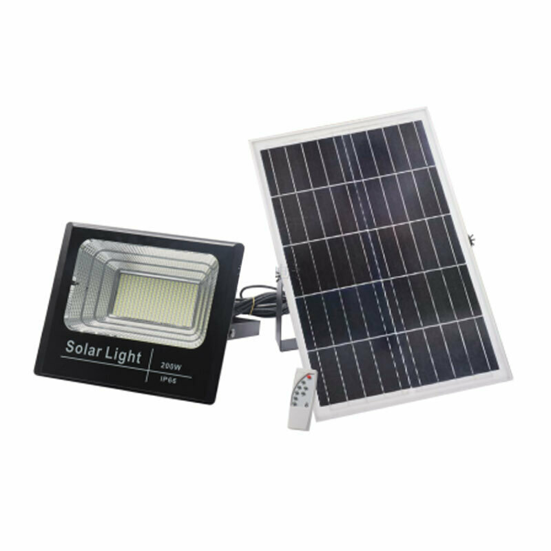 Jortan Στεγανός Ηλιακός Προβολέας LED 200W Ψυχρό Λευκό 6500K με Φωτοκύτταρο και Τηλεχειριστήριο IP66 PS-112250