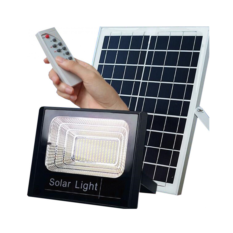 Jortan Στεγανός Ηλιακός Προβολέας LED 100W Ψυχρό Λευκό 6500K με Φωτοκύτταρο και Τηλεχειριστήριο IP66