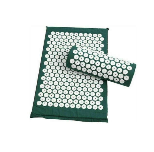 Acupressure Mat 2 σε 1 Mat Massage Acupressure for Neck & Body Green