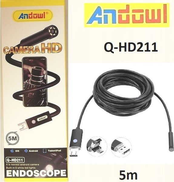 Andowl Q-HD211 Endoscope Camera 1280x720 pixels with 5m Cable 31005NDP50BK
