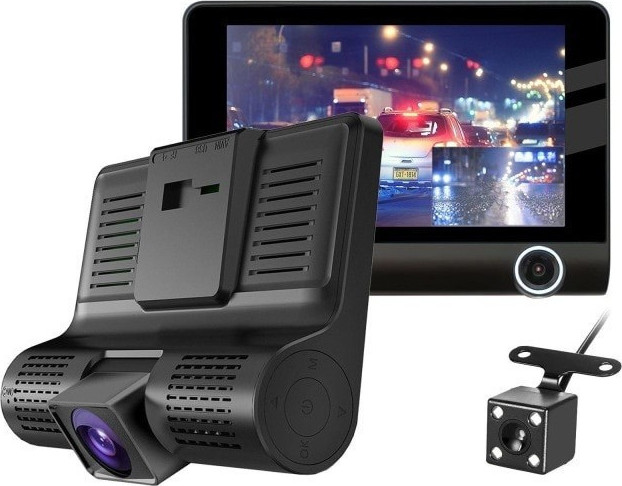 Σετ Κάμερα DVR Αυτοκινήτου 1080P με Οθόνη 4´ για Παρμπρίζ με Βεντούζα & Κάμερα Οπισθοπορείας 23774