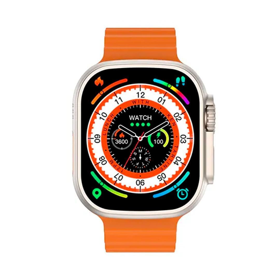 DT NO.1 DT8 Ultra Aluminium 43mm Smartwatch με Παλμογράφο (Πορτοκαλί)