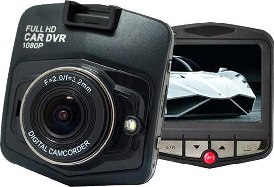 GT300 Σετ Κάμερα DVR Αυτοκινήτου 1080P με Οθόνη 2.4´ για Παρμπρίζ με Βεντούζα & Κάμερα Οπισθοπορείας