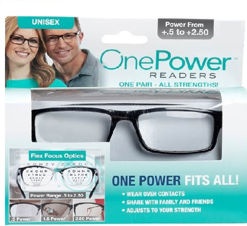 One Power Readers Προσαρμόζομενα Unisex Γυαλιά Πρεσβυωπίας  2.50 σε Μαύρο χρώμα