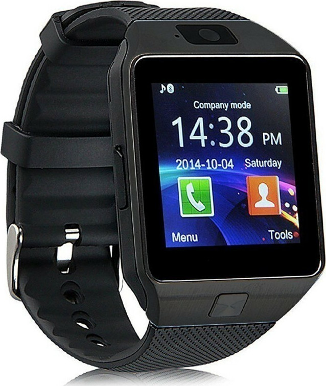 DZ09 43mm Smartwatch με SIM (Μαύρο)