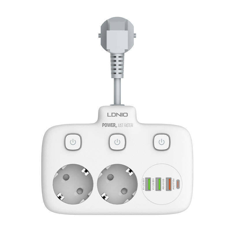Ldnio 2-Outlet Power Strip with USB White SE2435