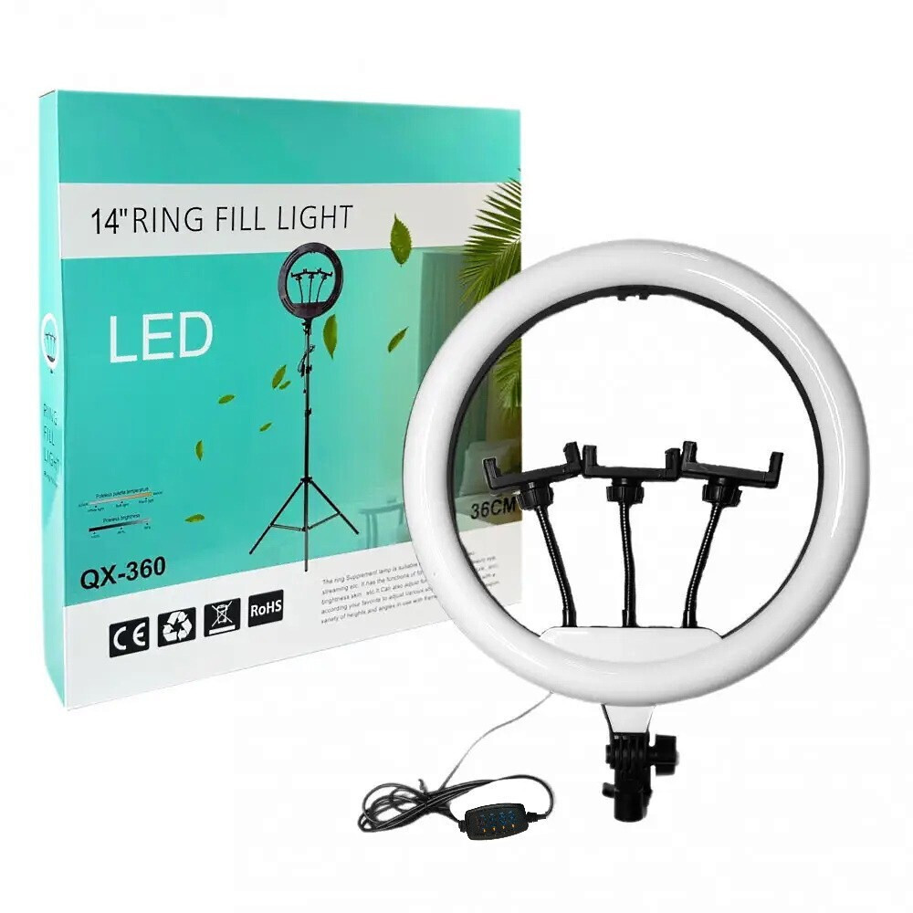 Ring Light Led QX-360 35.56cm και Βάση για Κινητό