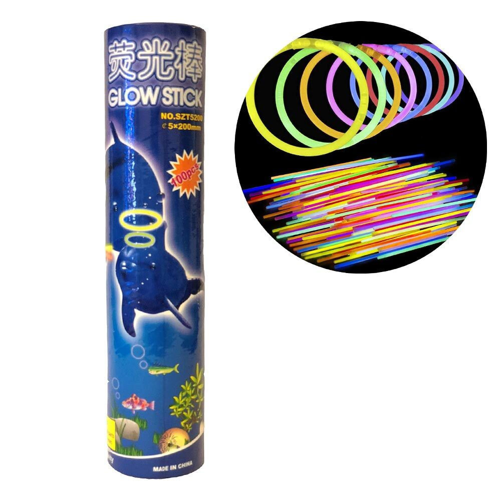 Βραχιόλια Glow Stick Σετ 100τμχ (Διάφορα Χρώματα) 104200
