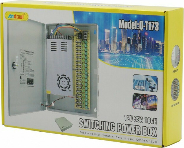 Andowl Τροφοδοτικό Κουτί Συστημάτων CCTV Q-T174