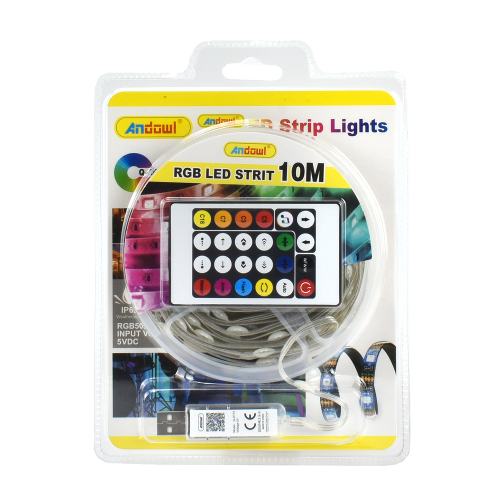 Αδιάβροχη Ταινία LED RGB Μήκους 10m με Τηλεχειριστήριο SMD5050 000.230.12214