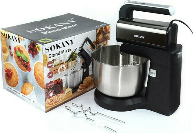 Sokany CX-6652 Μίξερ με Inox Κάδο 3.5lt Μαύρο 500W