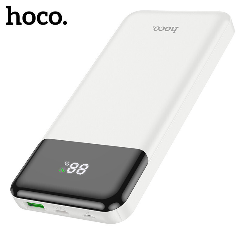 Hoco J102 Power Bank 10000mAh 20W με Θύρα USB-A και Θύρα USB-C Quick Charge 3.0 Λευκό
