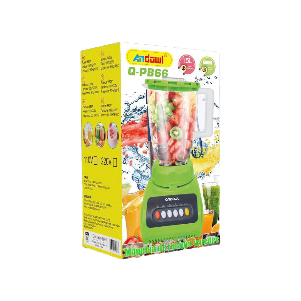 Andowl Q-PB66 Blender for Smoothies 1.5lt 680W Green