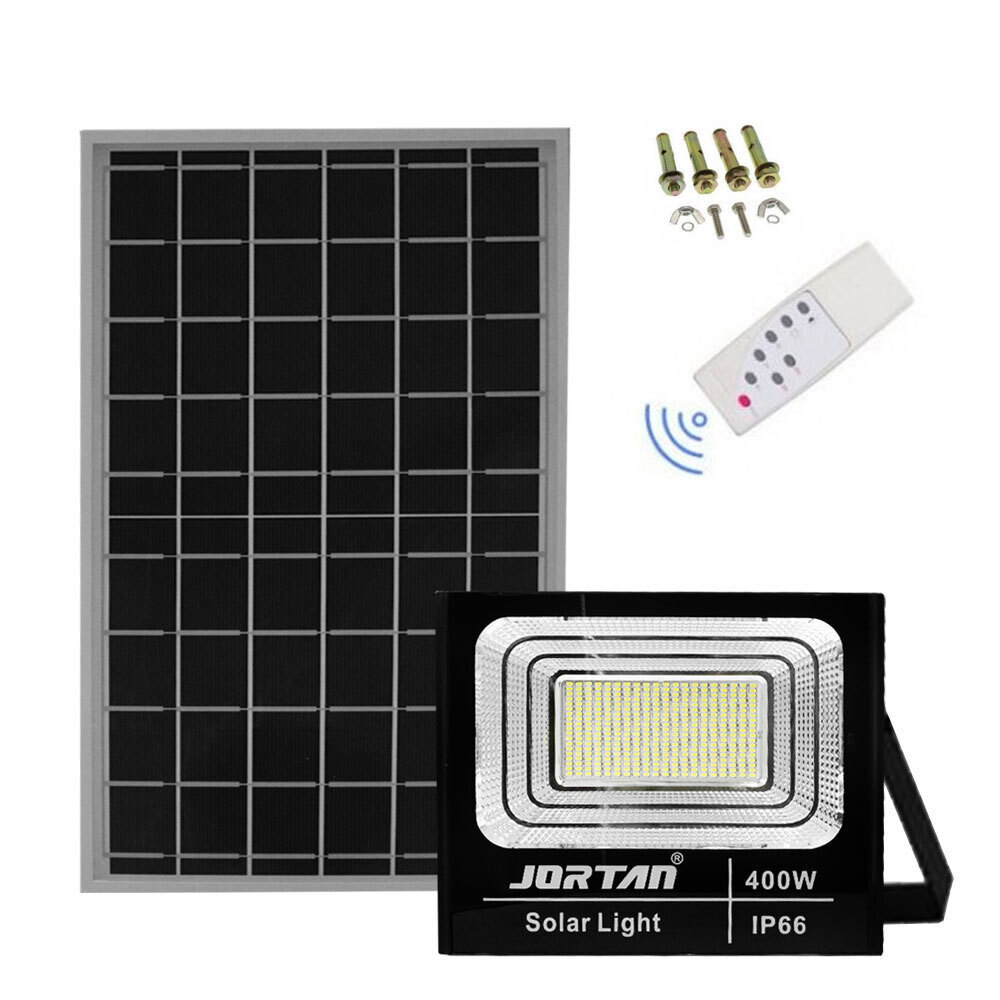 Jortan Στεγανός Ηλιακός Προβολέας LED 400W Ψυχρό Λευκό 6500K με Τηλεχειριστήριο IP66