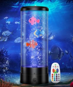 LED Επιτραπέζιο Επαναφορτιζόμενο Φωτιστικό USB με Ενυδρείο και Τηλεκοντρόλ για Εναλλαγή RGB Φωτισμού BH1004 Μαύρο