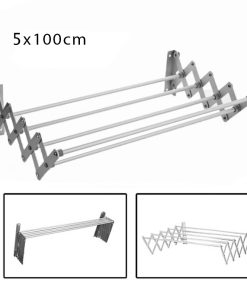 Πτυσσόμενη Απλώστρα Αλουμινίου Τοίχου 5x100cm με Μήκος Απλώματος 6m M5-100CM