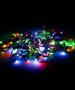 100 Χριστουγεννιάτικα Λαμπάκια Μπίλιες LED 10μ 220V σε Σειρά με 8 Προγράμματα και Μαύρο Καλώδιο σε RGB Φωτισμό BX-018