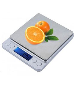 Ηλεκτρονική Ζυγαριά Ακριβείας 0.01gr – 500gr με Μπλε Φωτισμό 1500G Ασημί