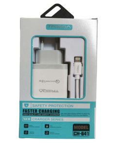 Φορτιστής ταχείας φόρτισης με Θύρα USB-A και Καλώδιο lightning 18W Λευκός CH-641-IOS