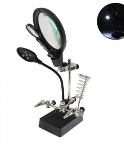 Βοηθητικός μεγεθυντικός φακός 5 LED AC/DC εναλλάξιμος με βάση συγκόλλησης και δύο μεγεθυντικούς φακούς MG16129-C