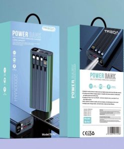 Powerbank 4 εξόδων 20000 mAh με καλώδια εξόδου και ενσωματωμένο φακό TR-967